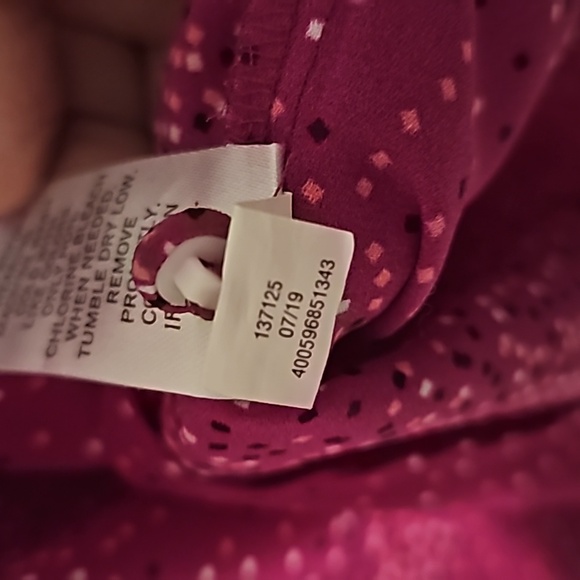 EVRI Plus Size 1X Purple/Pink Confetti Sash Neck Tie Blouse NWOT - Picture 10 of 16